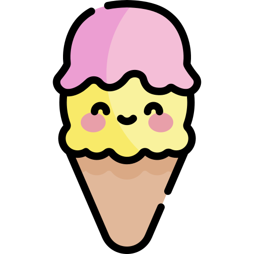 Ice cream Kawaii Lineal color icon