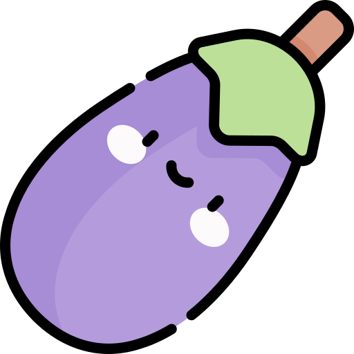 Eggplant Kawaii Lineal color icon