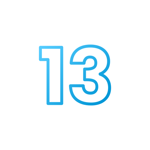 number 13 blue