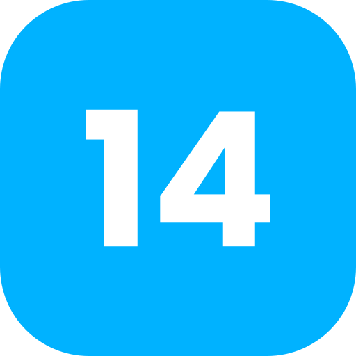numéro 14 Icône gratuit numéro 14 Icône gratuit