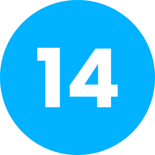 Number 14 Icon Generic Flat