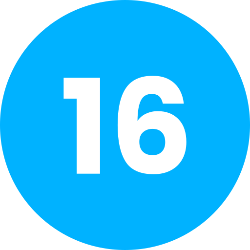 Number 16 Generic Flat icon