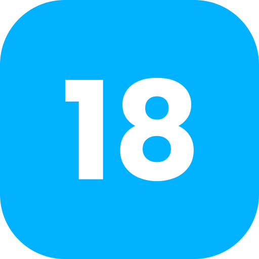 número 18 icono gratis