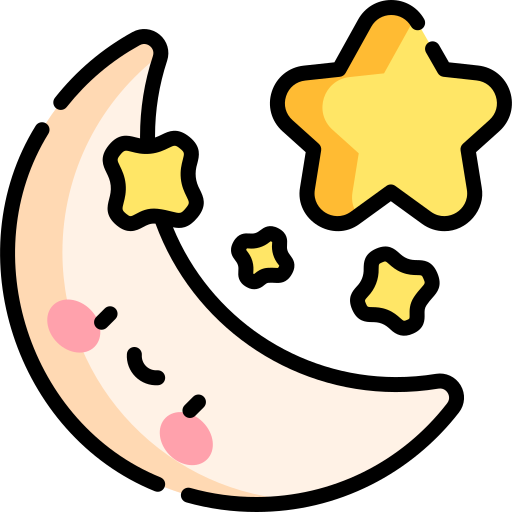 Moon Kawaii Lineal color icon