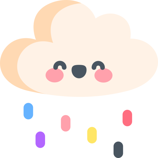 Rain Kawaii Flat icon