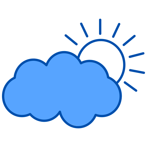 Cloudy weather symbol with blue soft happy clouds Vector Image