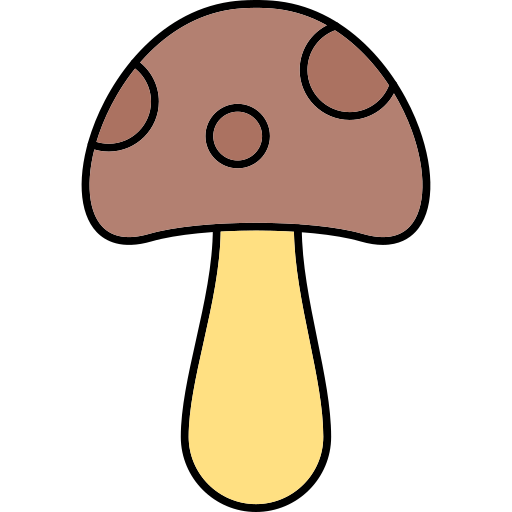 Mushroom Generic Thin Outline Color icon