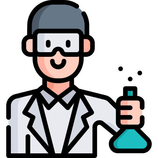 Single one line drawing male scientist Royalty Free Vector