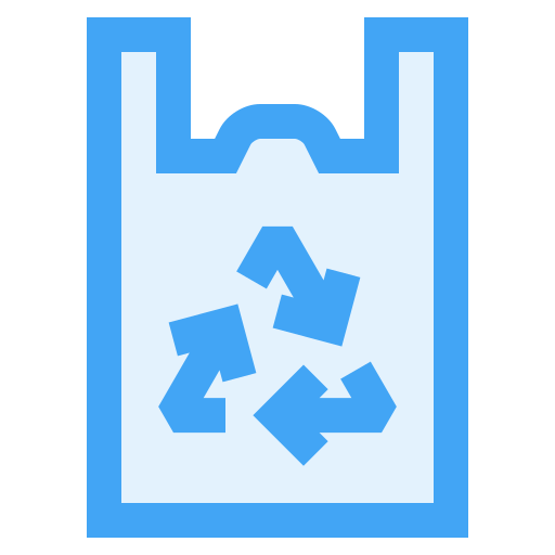 Переработанный пластиковый пакет бесплатно иконка