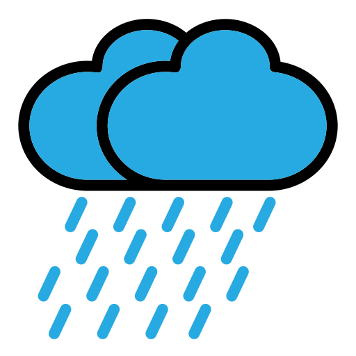 Rain Generic Outline Color icon