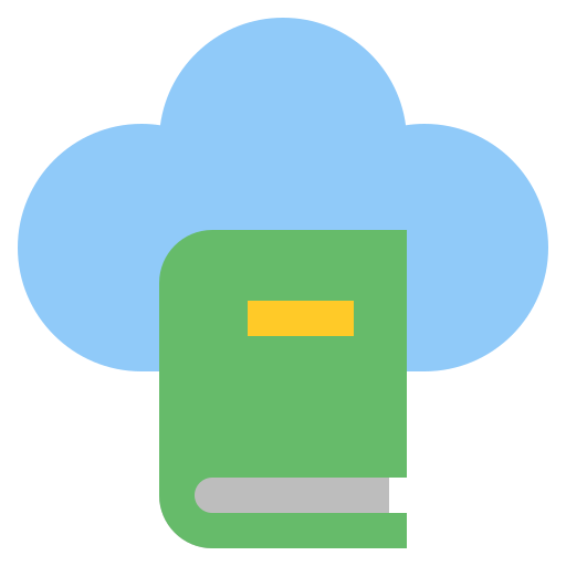 biblioteca en la nube icono gratis