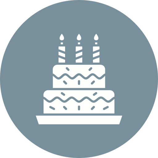 Birthday cake icon Generic Circular