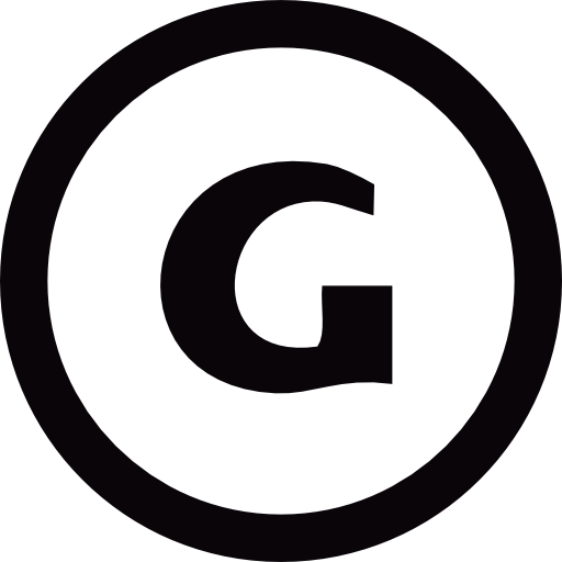 Круг с логотипом g бесплатно иконка