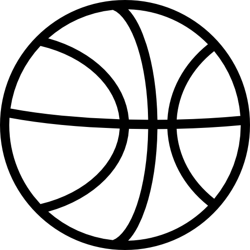 ícone de desenho de bola de basquete, ilustração de contorno