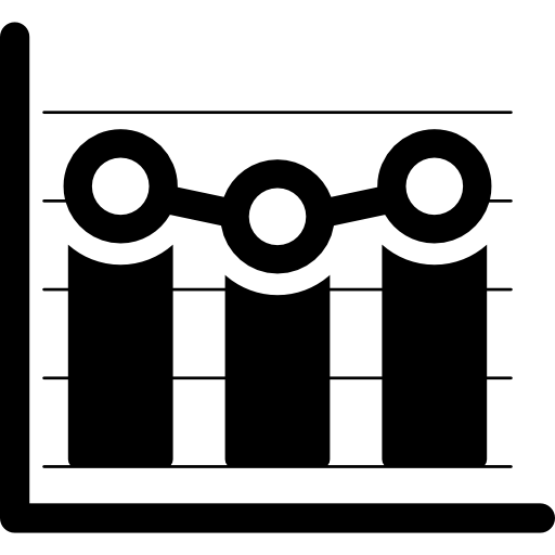 estadísticas con puntos de barra icono gratis