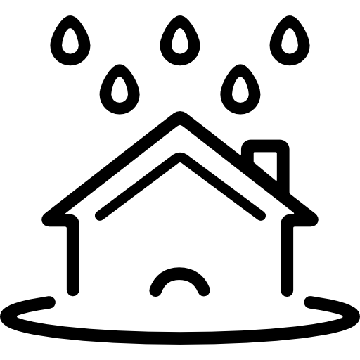 casa inundada icono gratis