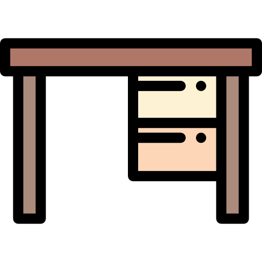 Desk Detailed Rounded Lineal color icon