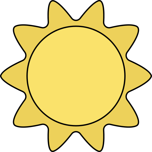 Sun Generic Thin Outline Color icon