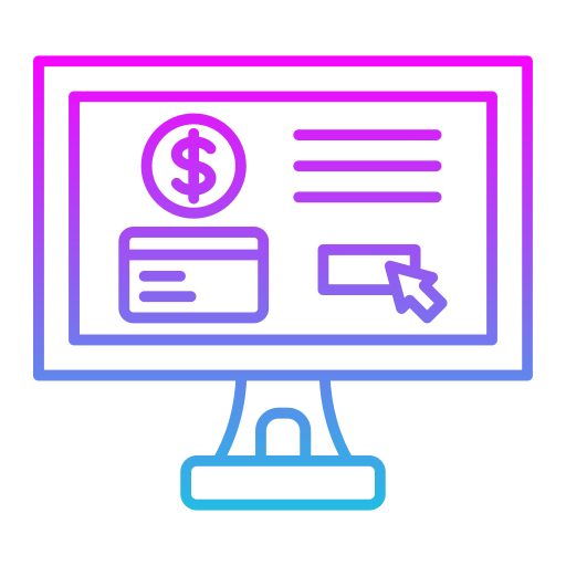 pago en línea icono gratis