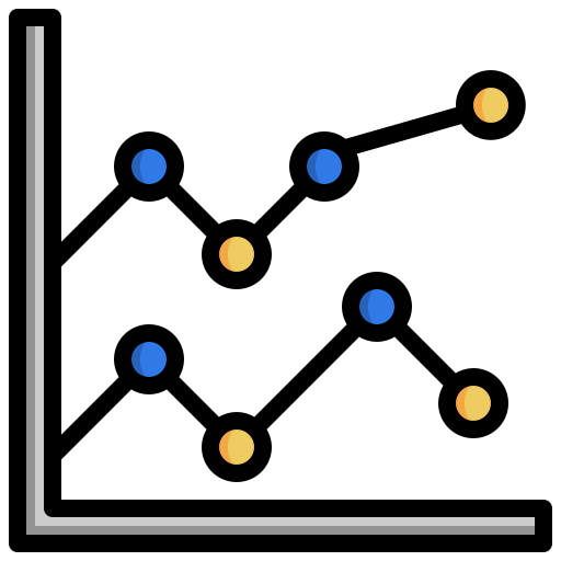 Line Chart Surang Lineal Color Icon