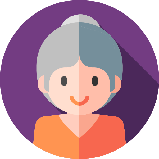 Grandmother Flat Circular Flat Icon