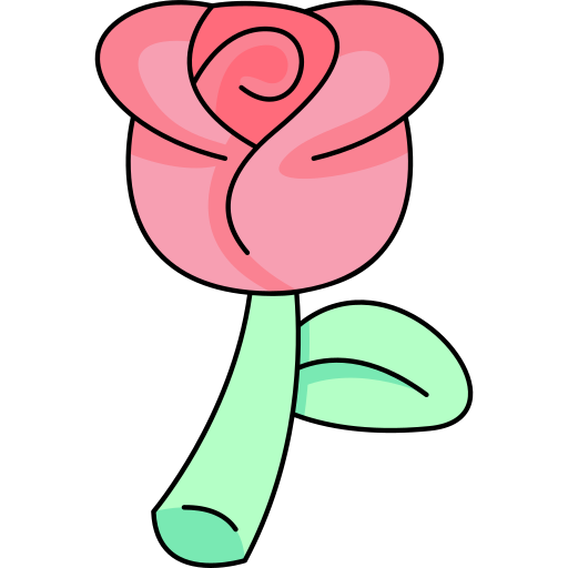 Rose Generic Thin Outline Color icon