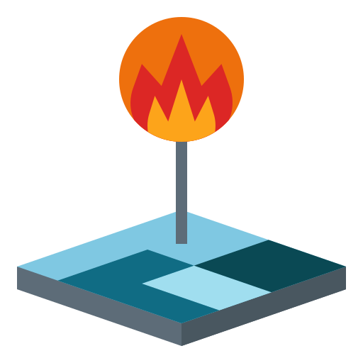 ubicación del fuego icono gratis