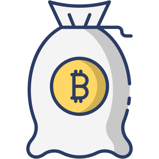 bolsa de bitcoins icono gratis