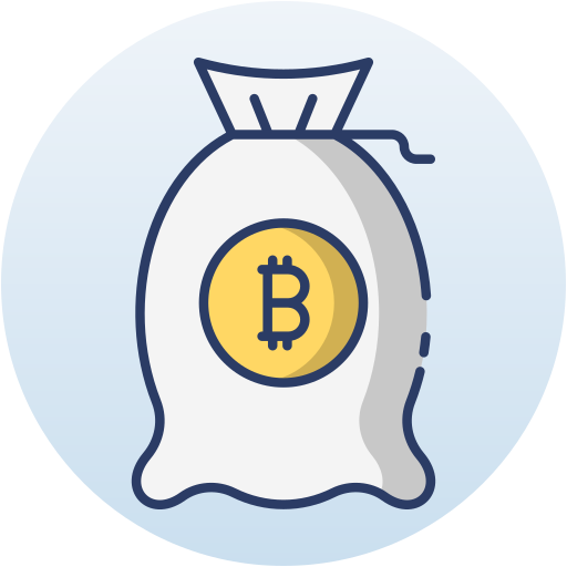 bolsa de bitcoins icono gratis