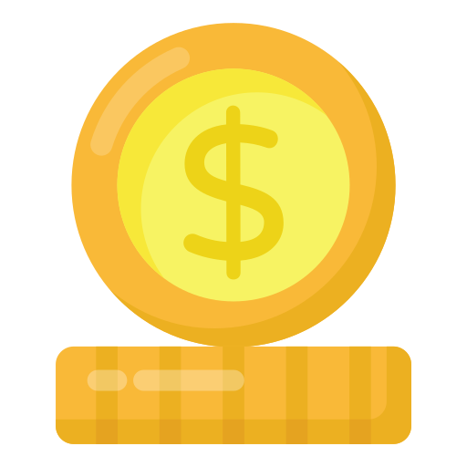 monedas de dolar icono gratis