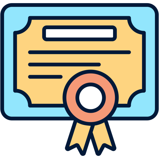 Certificate Generic Outline Color icon