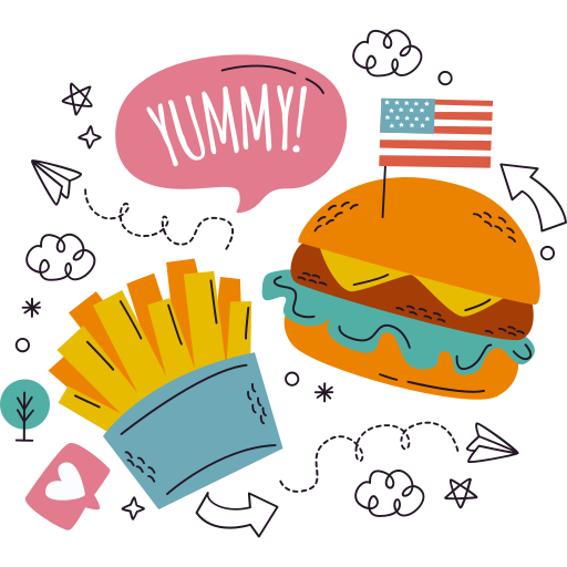 Fast Food Sticker Images – Browse 42,210 Stock Photos, Vectors, and Video