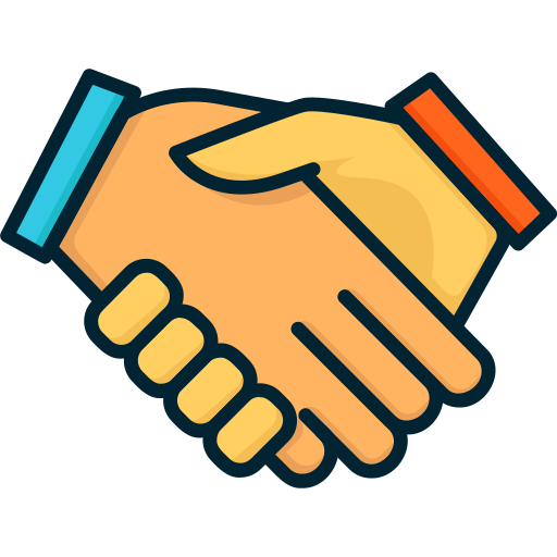 Handshake Icon - Download in Colored Outline Style