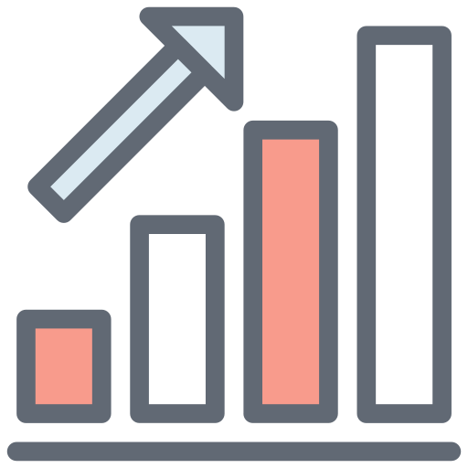 tabla de crecimiento icono gratis