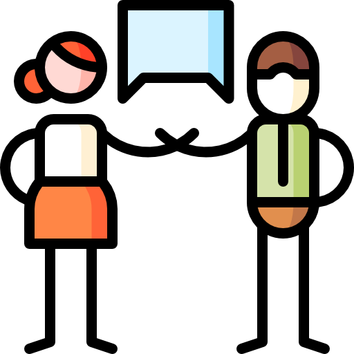 Conversation Puppet Characters Lineal Color icon