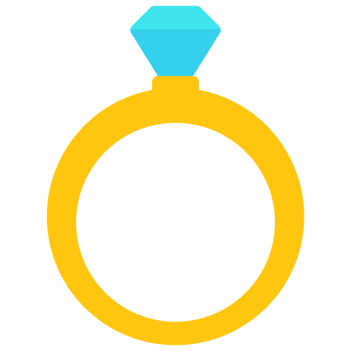 Diamond ring Juicy Fish Flat icon