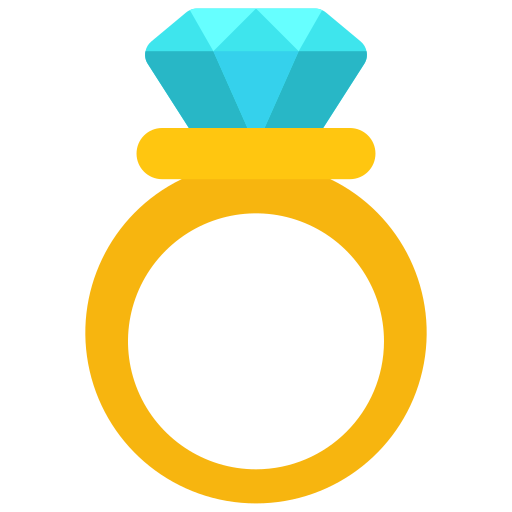 Diamond ring Juicy Fish Flat icon