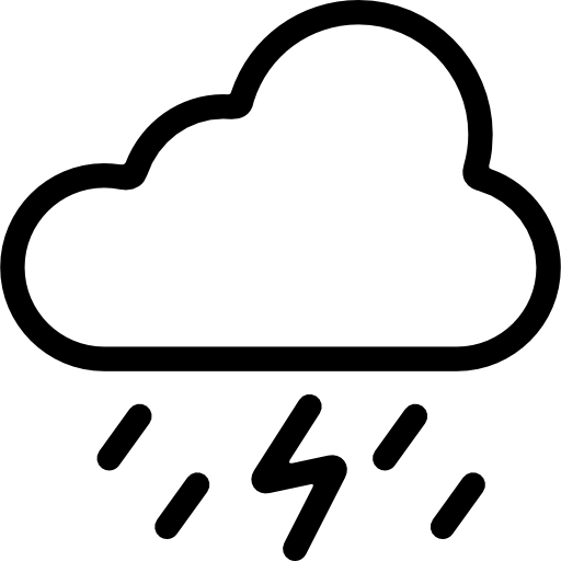 Stormy Cloud with Rain and Thunder - Free weather icons