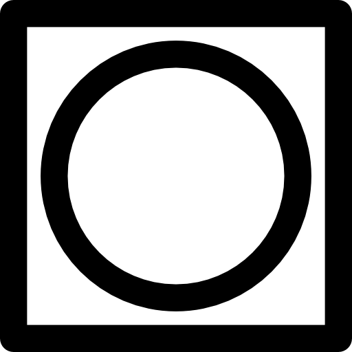 Circle inside square - Free shapes icons