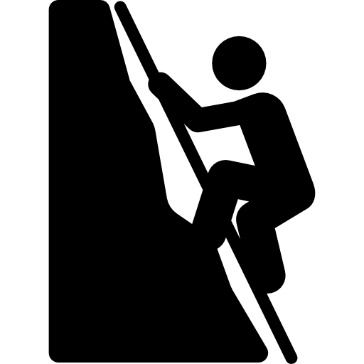 Climbing with rope free icon