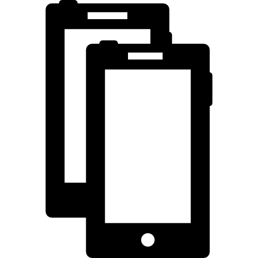 dos teléfonos inteligentes icono gratis