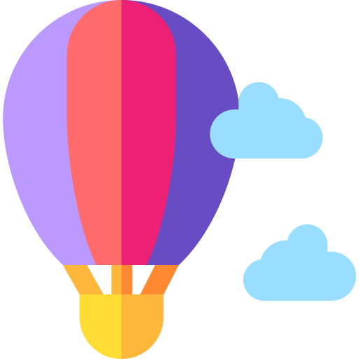 Hot air balloon Basic Straight Flat icon