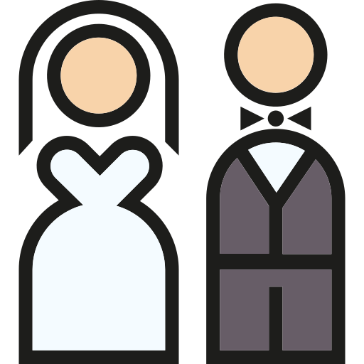 pareja de boda icono gratis