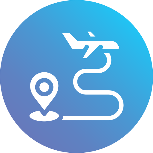 ruta de vuelo icono gratis