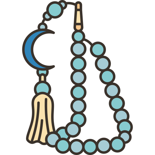 Tasbih Amethys Design Lineal Color Icon