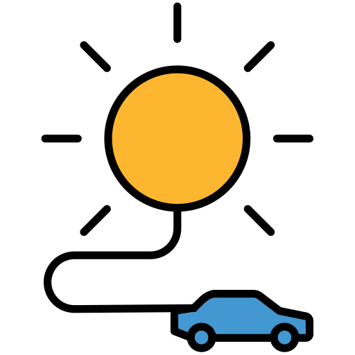 coche de energía solar icono gratis