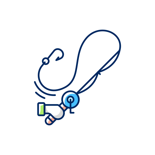 caña de pescar icono gratis