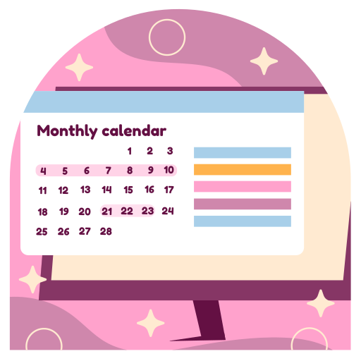 Premium Vector  Monthly calendar 2023 template with anime girls