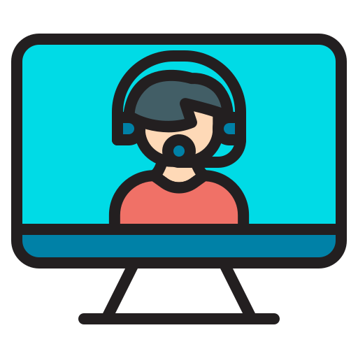 asistencia en línea icono gratis