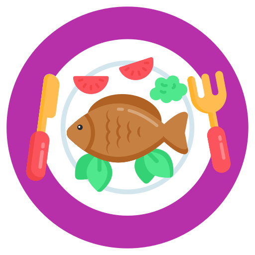 pescado frito icono gratis